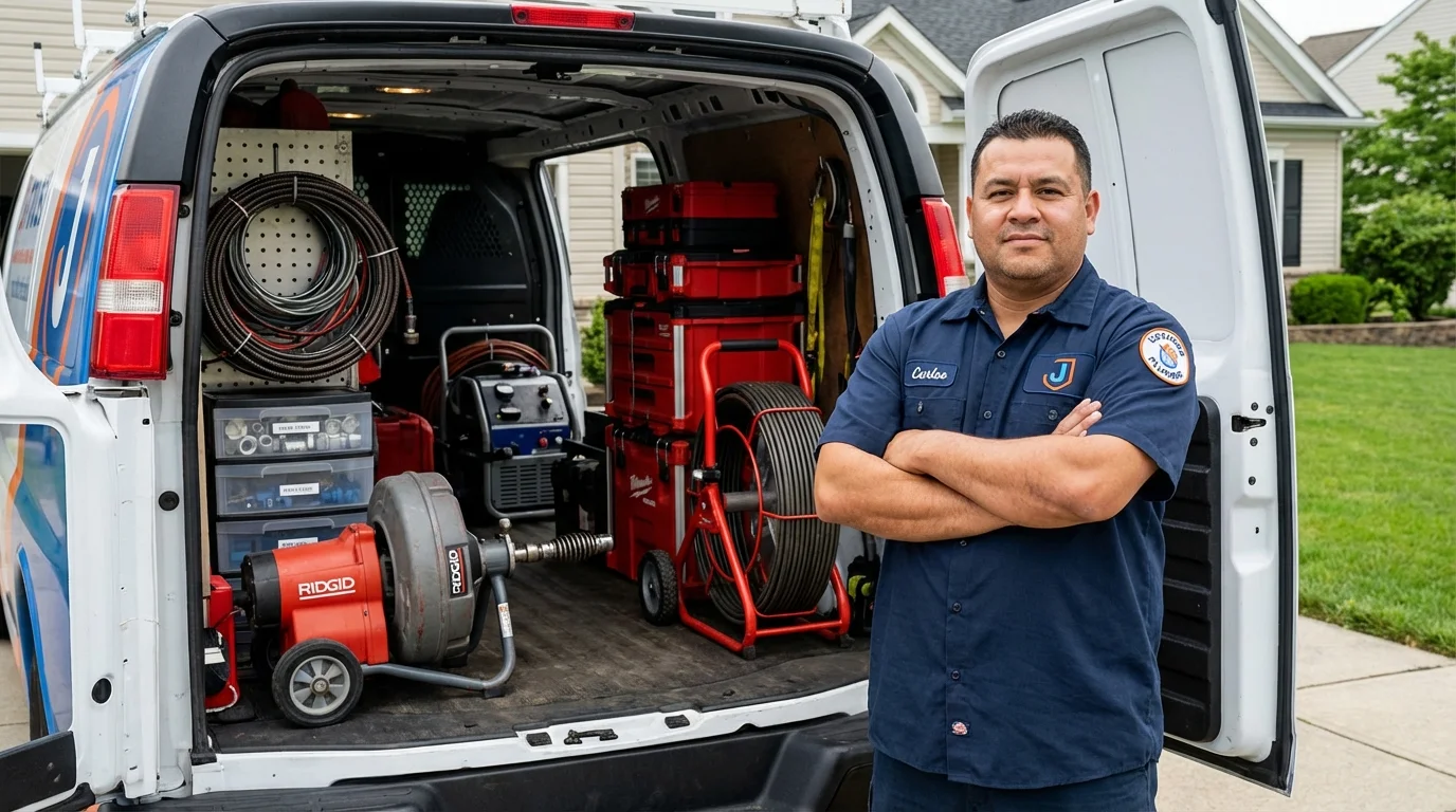 Professional drain cleaning equipment and Johns Plumbing LLC plumber in Granger